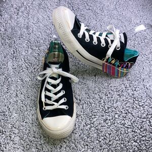 CONVERSE Chuck Taylor All Star M6/W8 Black White Rainbow Low Sneakers